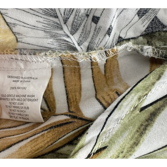 Abel the Label Tropical Leaf White High Low One Shoulder Maxi Dress XS - Picture 4 of 9